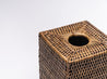 Dark Brown Square Rattan Tissue Box