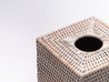 White Washed Square Rattan Tissue Box