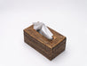 Dark Brown Rectangular Rattan Tissue Box