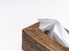 Dark Brown Rectangular Rattan Tissue Box