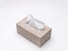 White Washed Rectangual Rattan Tissue Box