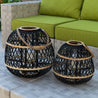 Lombok Black Round Wooden Lanterns